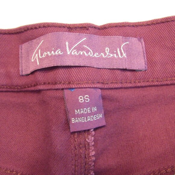 Womens Gloria Vanderbilt Amanda Dark Maroon Red Pants Size 8 Short - Picture 4 of 9